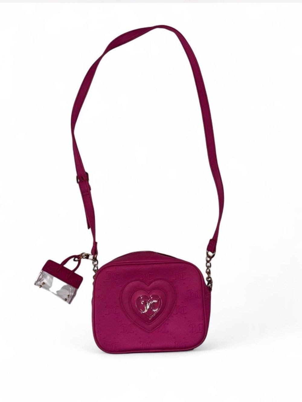 Juicy Couture Pink Heart Monogram Crossbody Bag